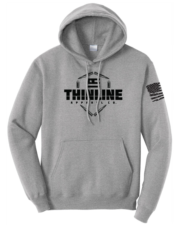 ThinLine Apparel Bullets Fleece Pullover Hooded Sweatshirt