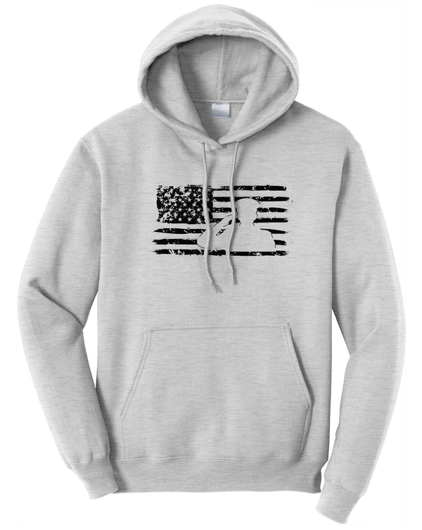 Veteran Salute Flag Fleece Pullover Hooded Sweatshirt