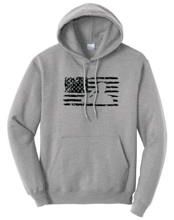 Veteran Salute Flag Fleece Pullover Hooded Sweatshirt