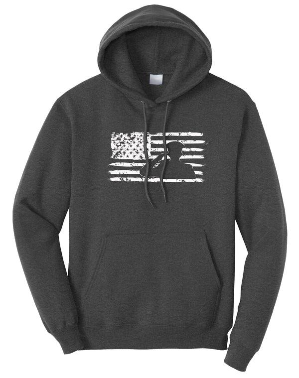 Veteran Salute Flag Fleece Pullover Hooded Sweatshirt