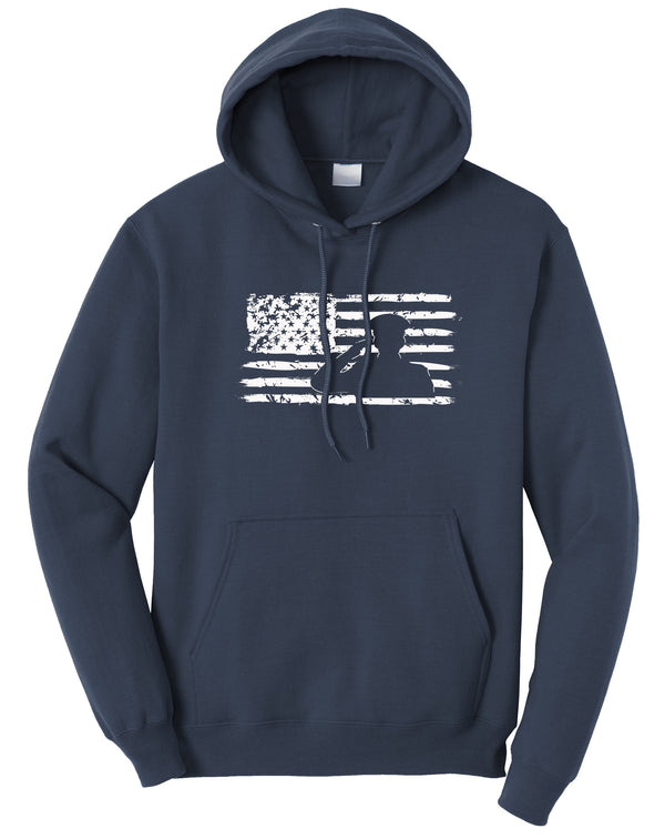 Veteran Salute Flag Fleece Pullover Hooded Sweatshirt