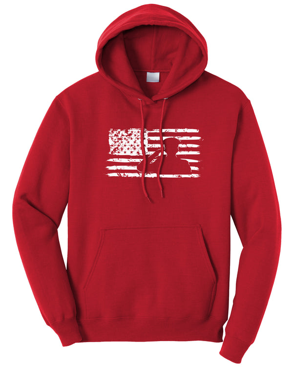 Veteran Salute Flag Fleece Pullover Hooded Sweatshirt
