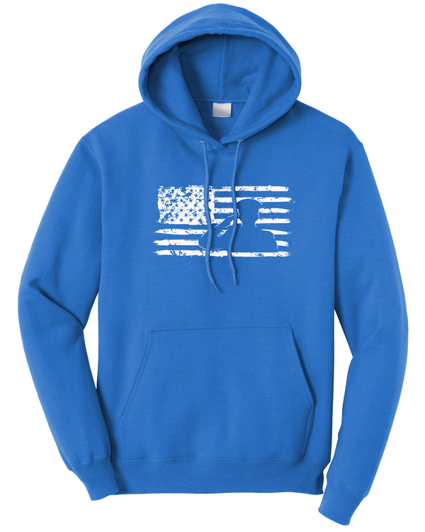 Veteran Salute Flag Fleece Pullover Hooded Sweatshirt