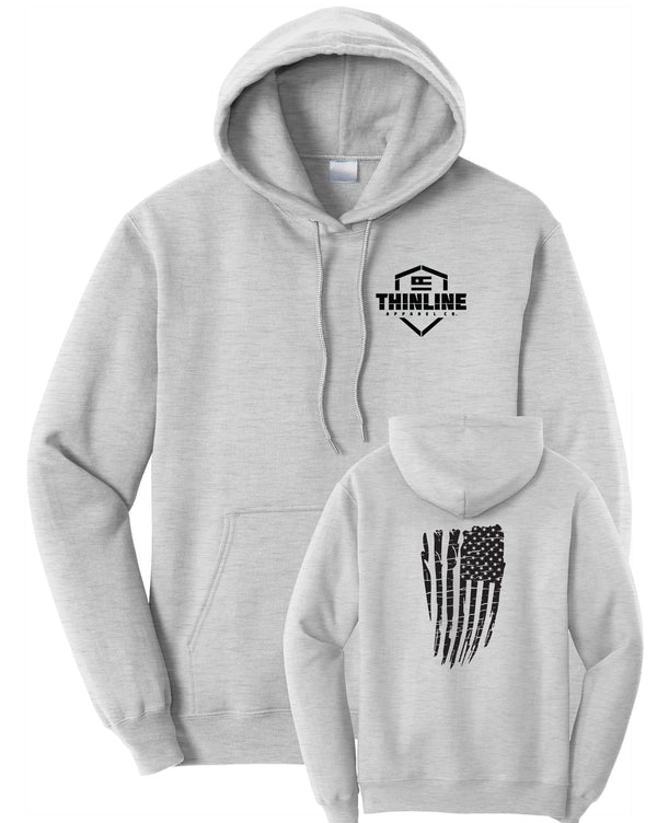 Thinline Apparel Flag Fleece Pullover Hooded Sweatshirt