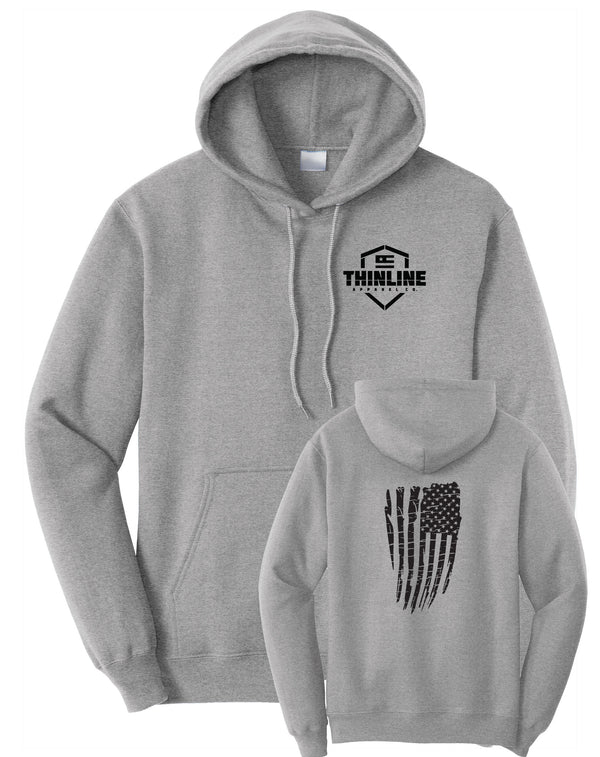 Thinline Apparel Flag Fleece Pullover Hooded Sweatshirt