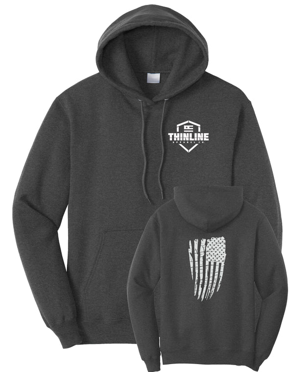 Thinline Apparel Flag Fleece Pullover Hooded Sweatshirt