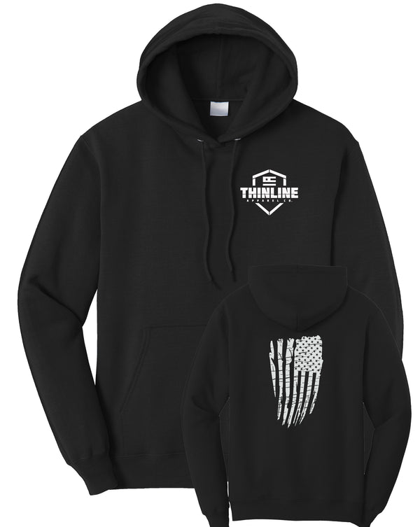 Thinline Apparel Flag Fleece Pullover Hooded Sweatshirt