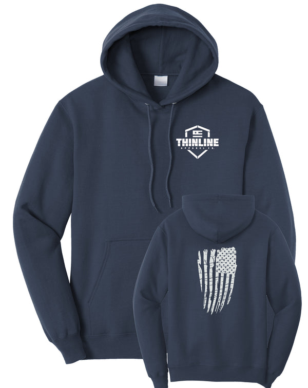 Thinline Apparel Flag Fleece Pullover Hooded Sweatshirt