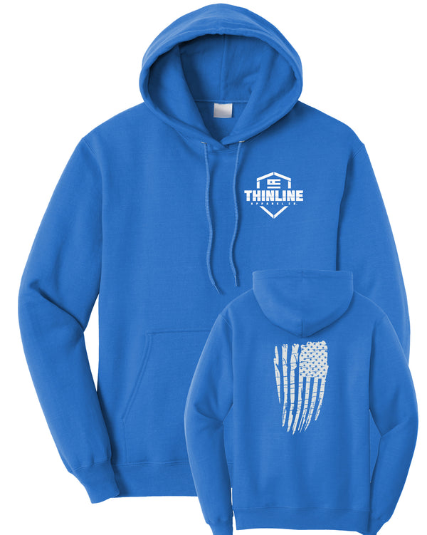Thinline Apparel Flag Fleece Pullover Hooded Sweatshirt
