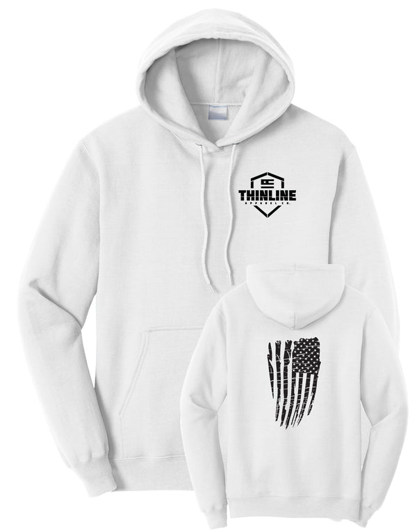Thinline Apparel Flag Fleece Pullover Hooded Sweatshirt