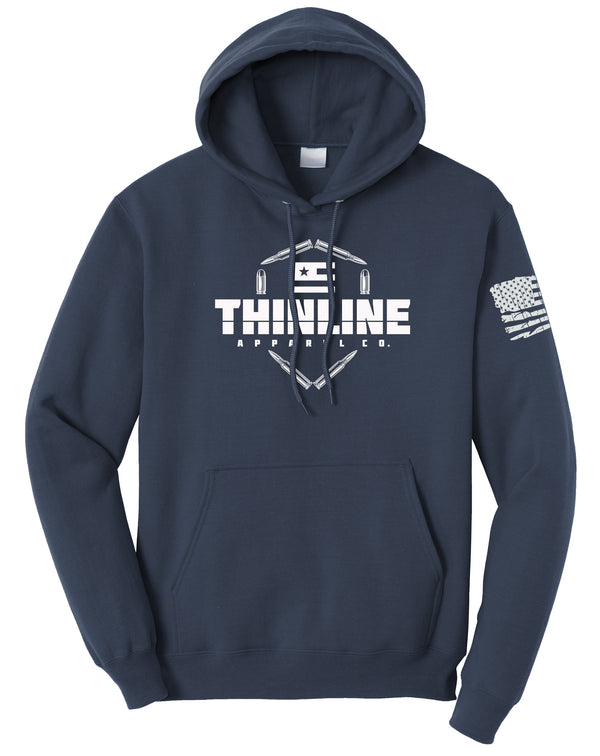 ThinLine Apparel Bullets Fleece Pullover Hooded Sweatshirt