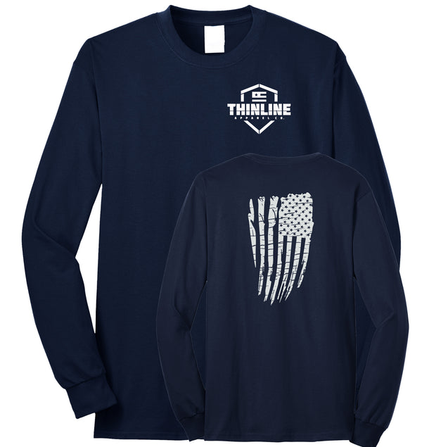 Thinline Apparel Flag Long Sleeve T-Shirt